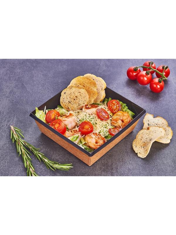 Контейнер для кондитерских изделий, плоская крышка, 11 х 11 х 4,5 см