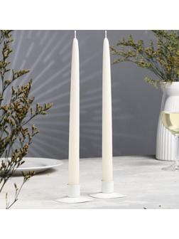 Набор свечей античных ручной работы, 2х30 см, 10 ч, 73 г, 2 штуки, жемчужная