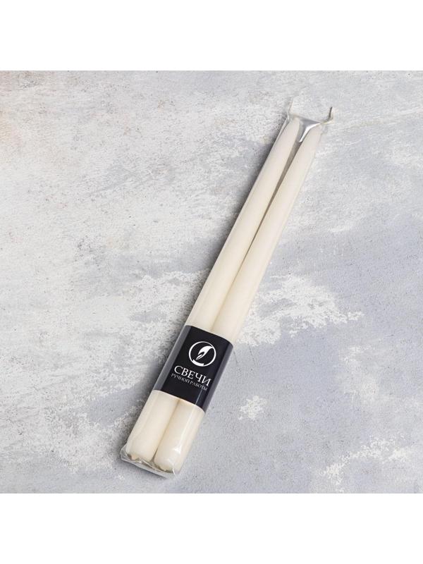 Набор свечей античных ручной работы, 2х30 см, 10 ч, 73 г, 2 штуки, жемчужная