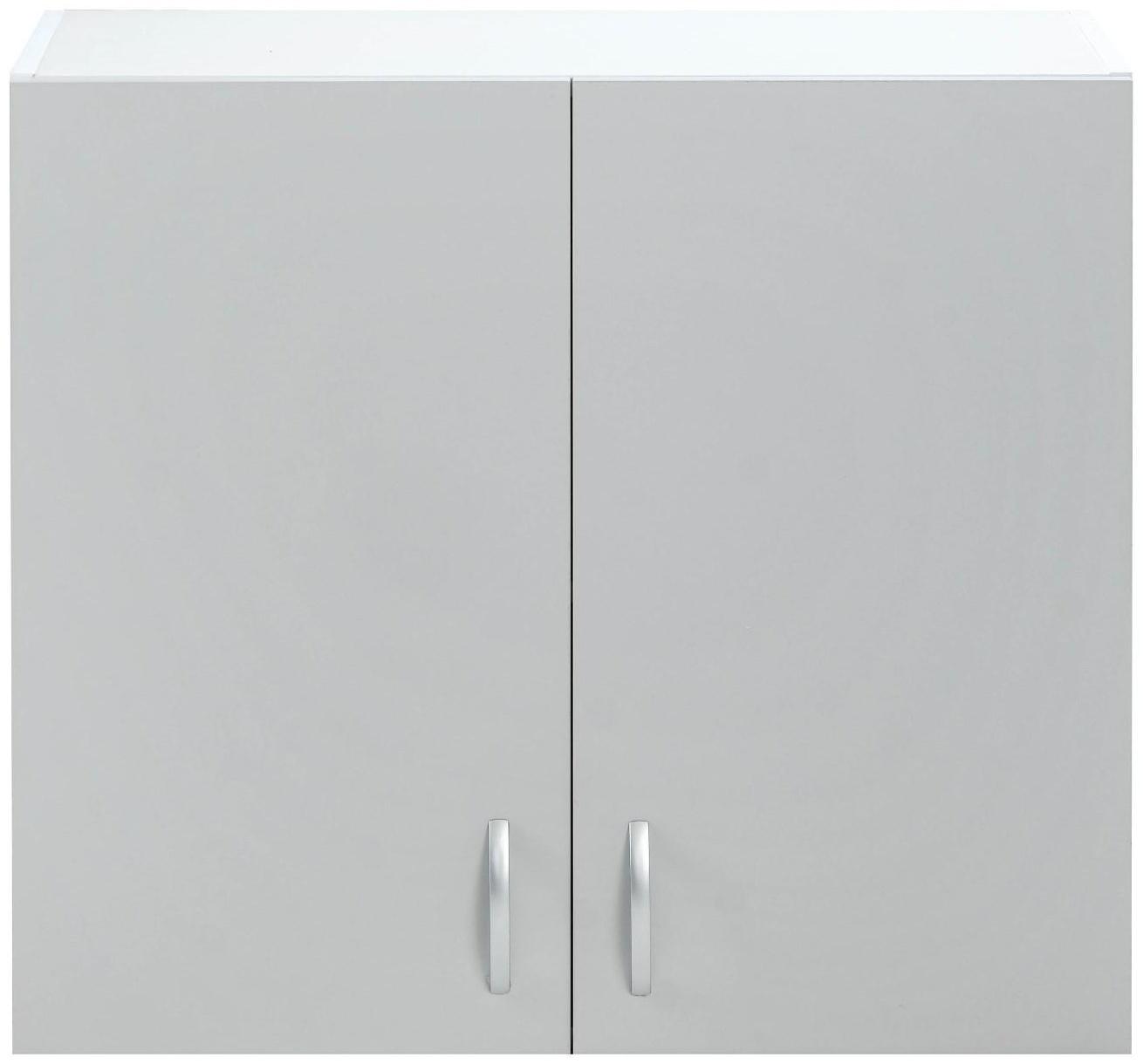 Шкаф навесной Мальма 800х300х720 Светло-серый/Белый