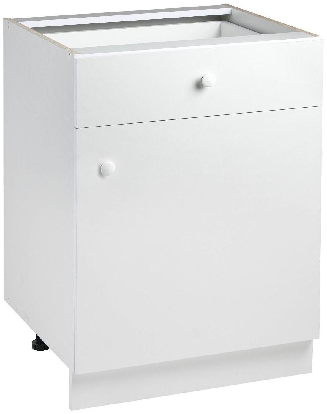 Шкаф напольный с 1 ящиком Гамма 600х580х820 Белый/Белый