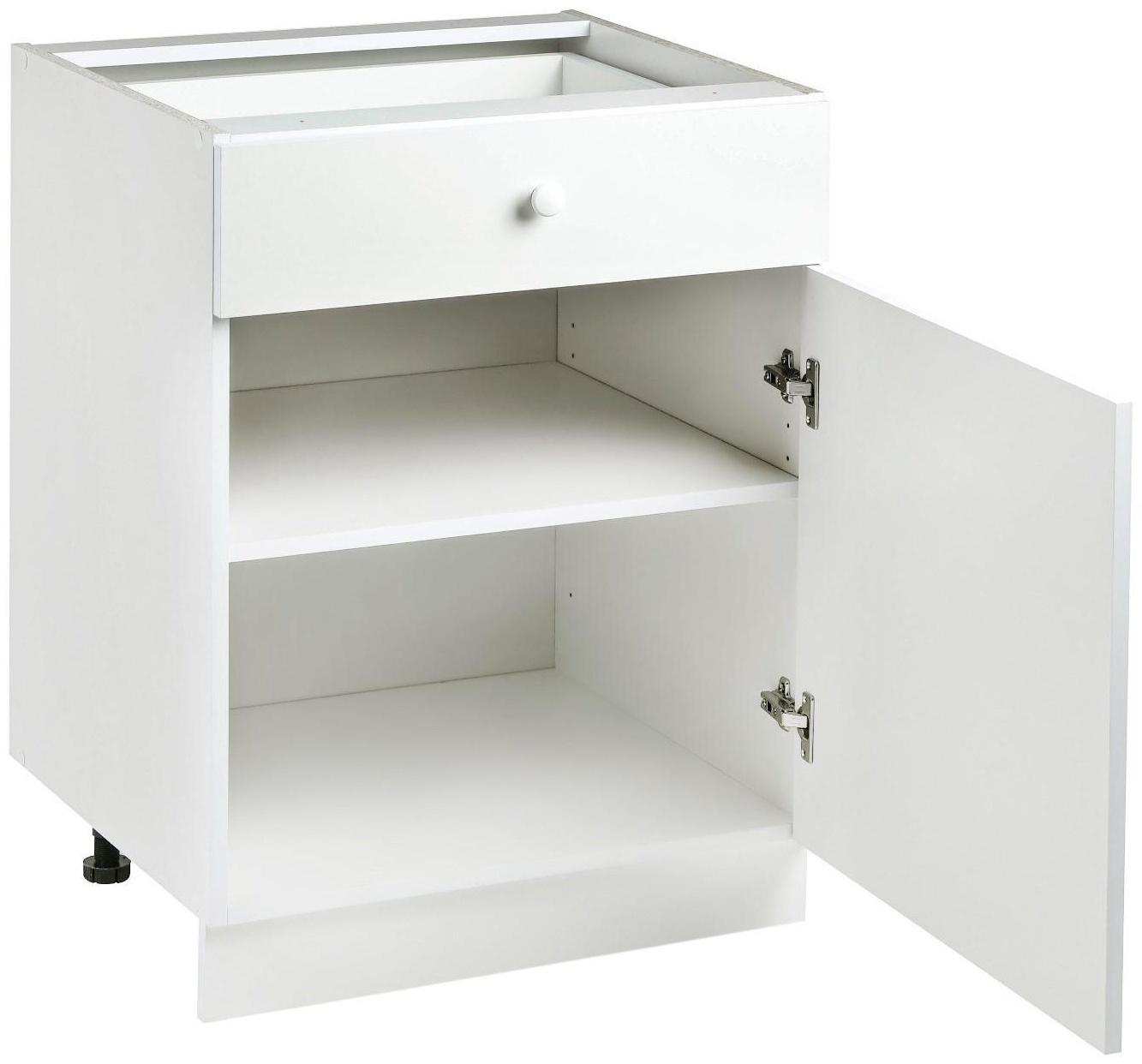 Шкаф напольный с 1 ящиком Гамма 600х580х820 Белый/Белый