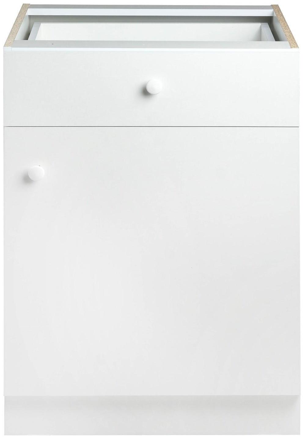 Шкаф напольный с 1 ящиком Гамма 600х580х820 Белый/Белый