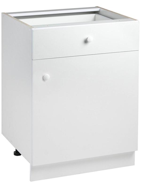 Шкаф напольный с 1 ящиком Гамма 600х580х820 Белый/Белый
