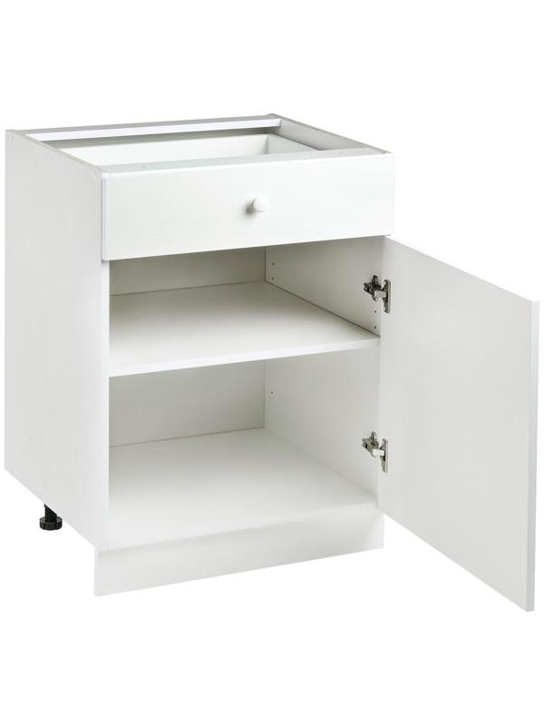 Шкаф напольный с 1 ящиком Гамма 600х580х820 Белый/Белый