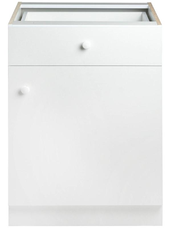 Шкаф напольный с 1 ящиком Гамма 600х580х820 Белый/Белый