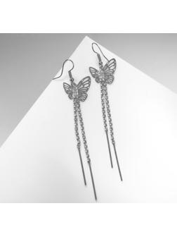 Серьги висячие со стразами 