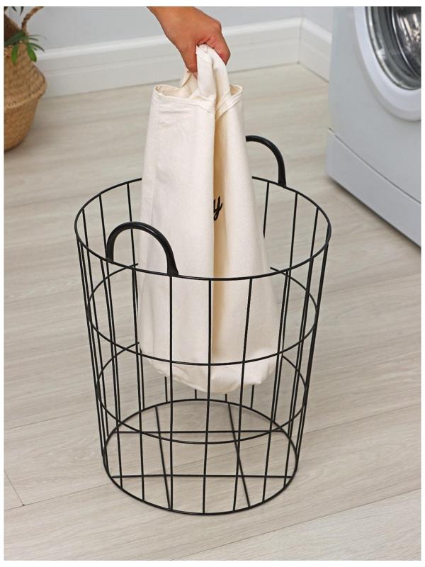 Корзина для белья круглая Доляна «Лофт», 35×40 см