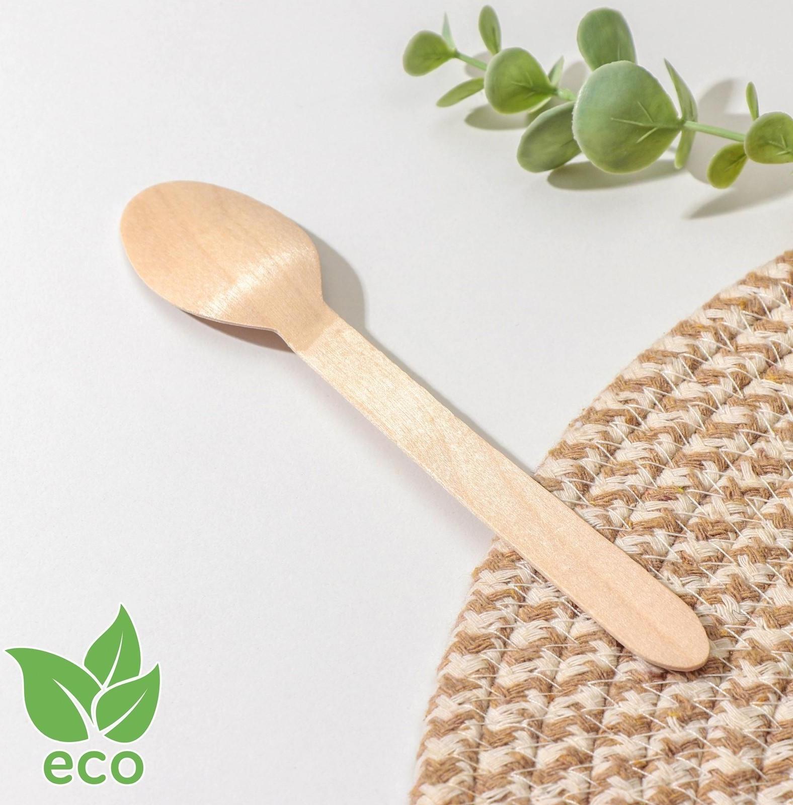 Ложка деревянная, 16 см, фасовка 50 шт