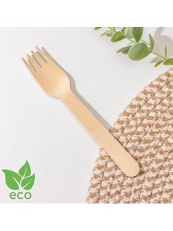 Вилка деревянная, 16 см, фасовка 50 шт