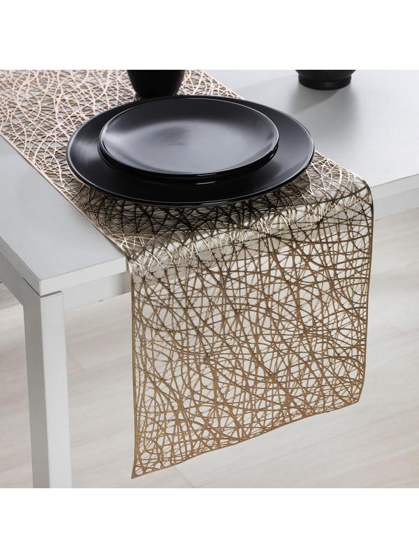 Дорожка на стол Доляна «Паутинка», 30×150 см, цвет золотой