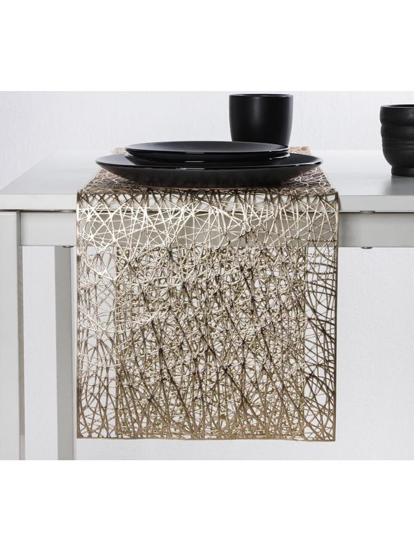 Дорожка на стол Доляна «Паутинка», 30×150 см, цвет золотой