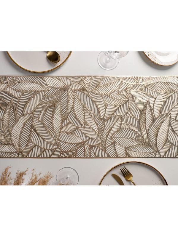 Дорожка на стол Доляна «Листопад», 30×150 см, цвет золотой