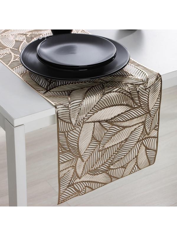 Дорожка на стол Доляна «Листопад», 30×150 см, цвет золотой