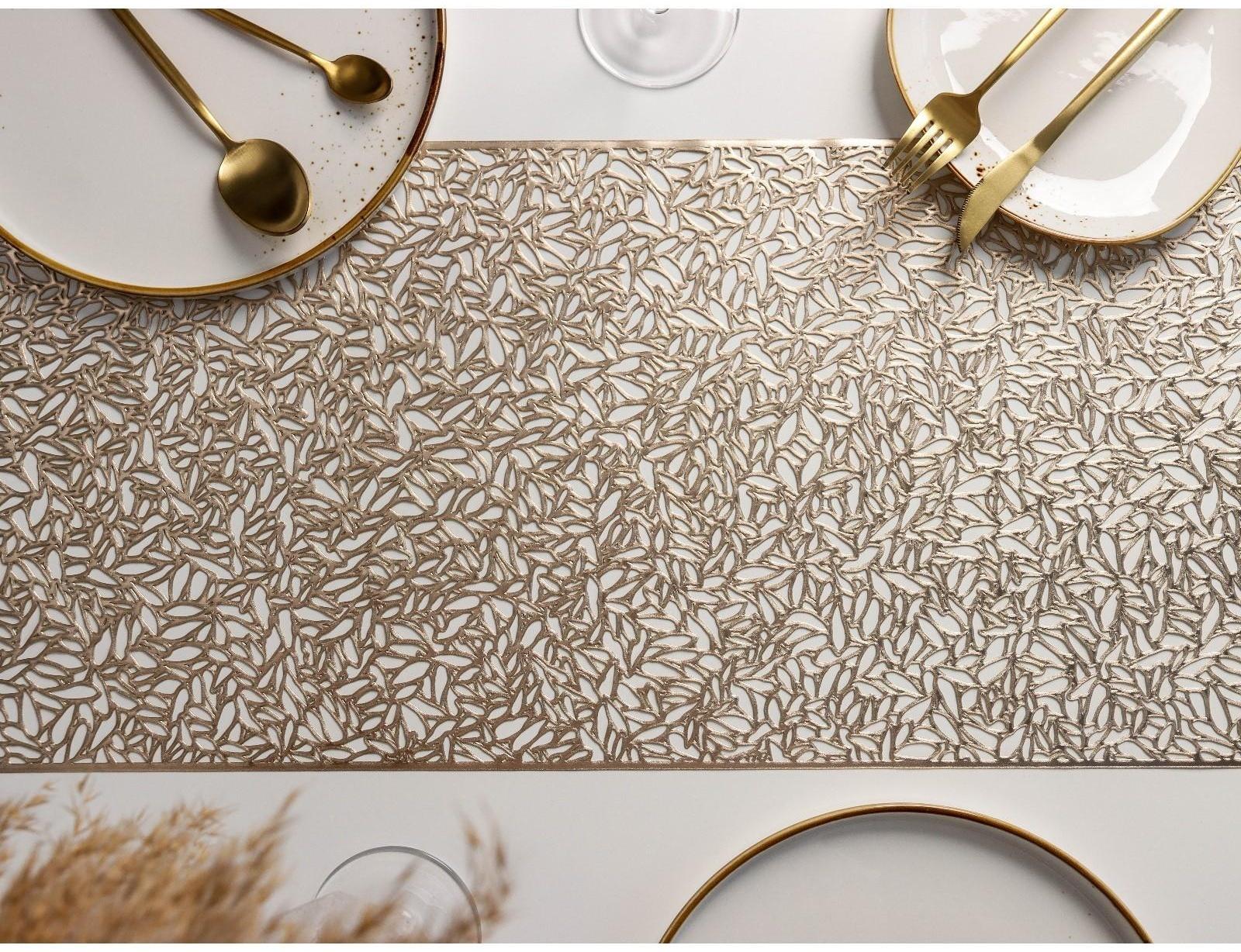 Дорожка на стол Доляна «Манифик», 30×150 см, цвет золотой