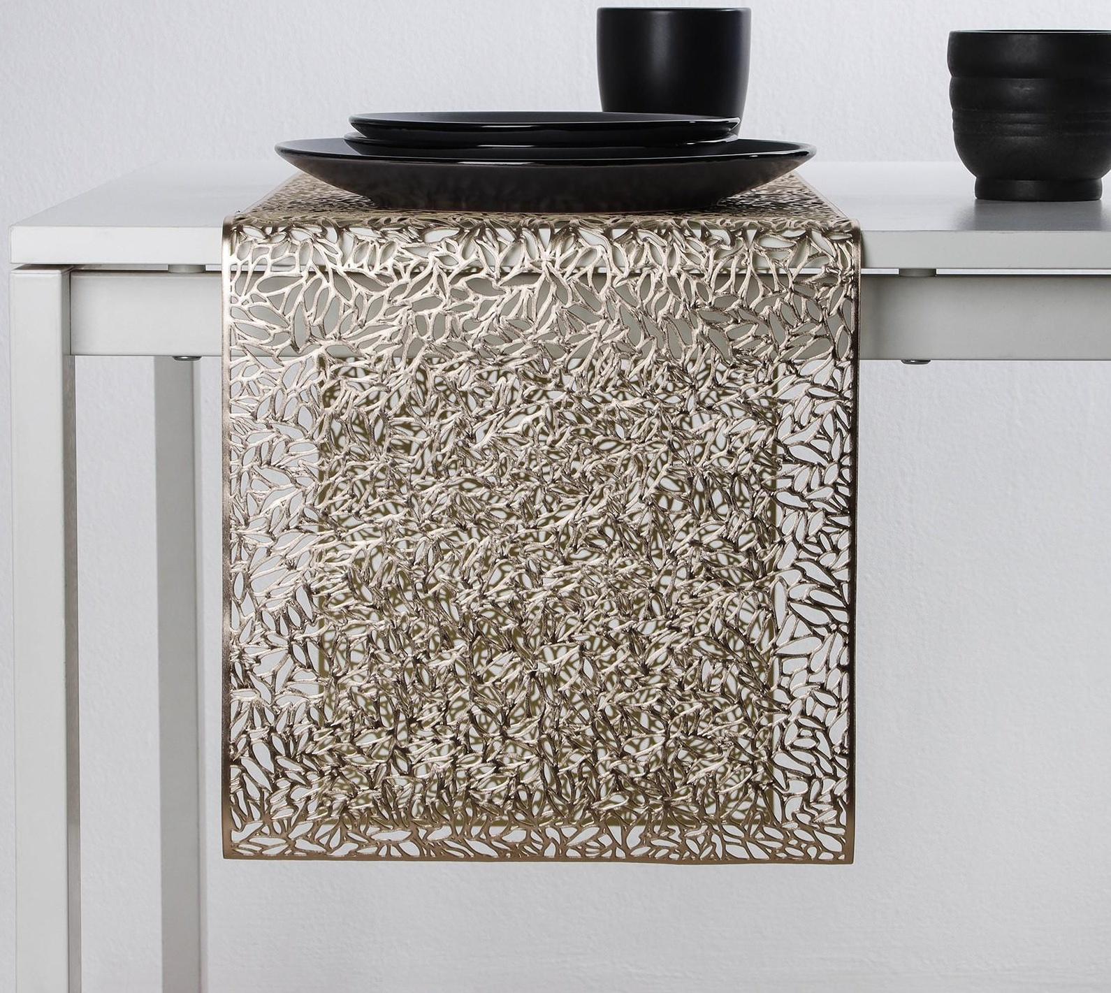 Дорожка на стол Доляна «Манифик», 30×150 см, цвет золотой