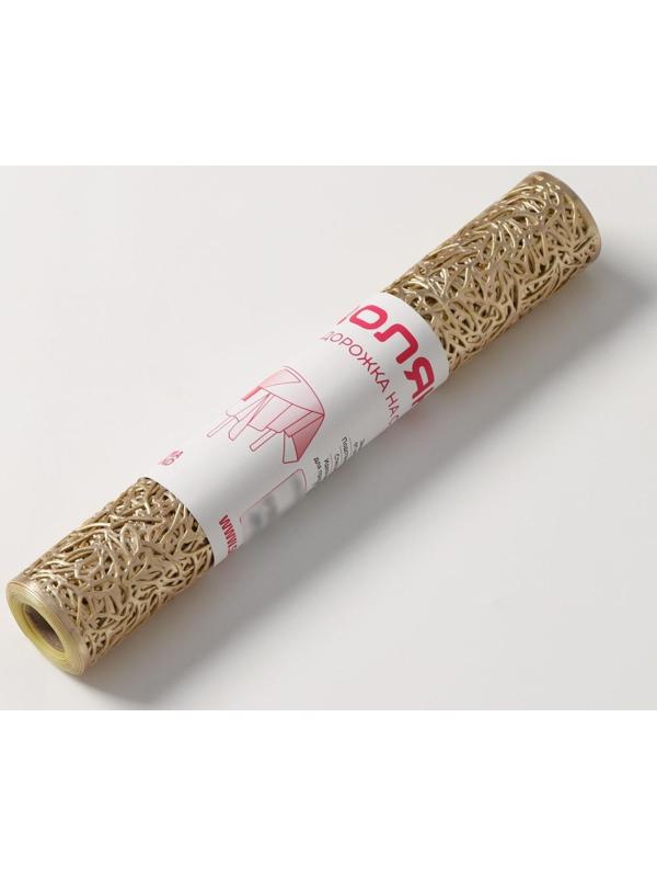 Дорожка на стол Доляна «Манифик», 30×150 см, цвет золотой