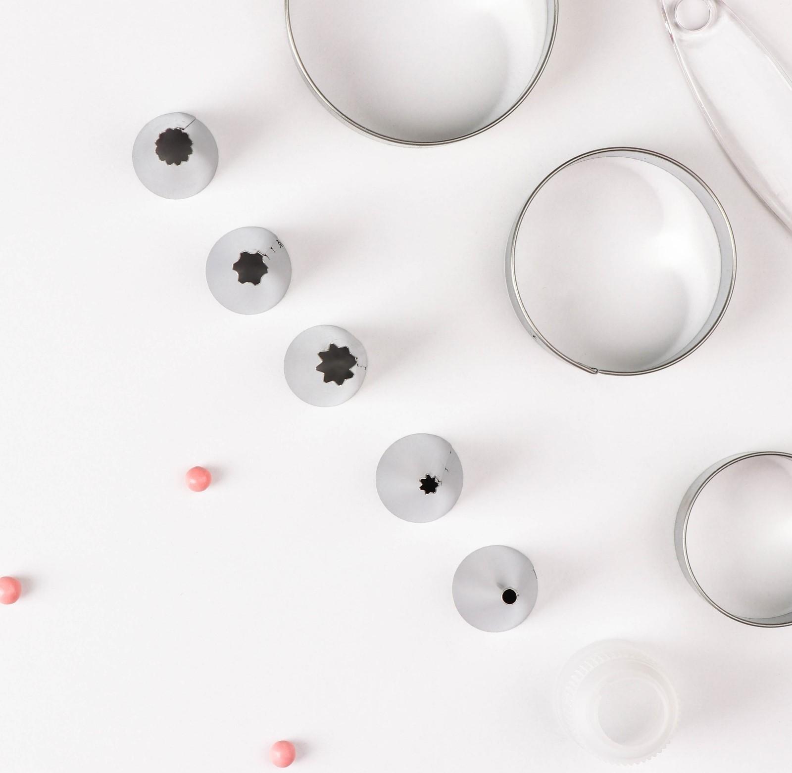 Набор кондитерский «Айс», 11 предметов: лопатка, кисть, формы для печенья 3 шт, насадки 5 шт, адаптер