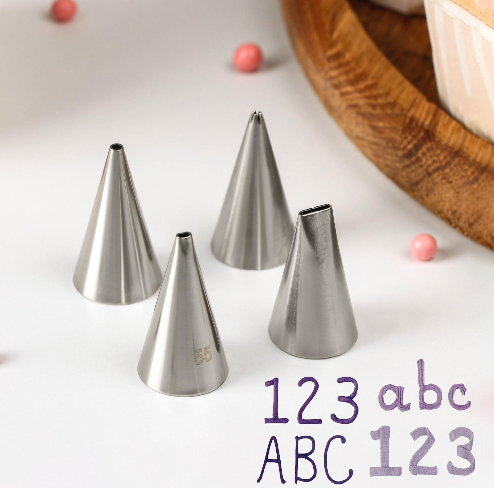 Набор кондитерских насадок «Правописание», 4 шт, 1,8×3,5 см