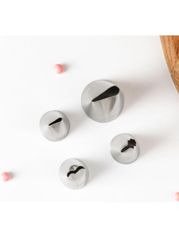 Набор кондитерски× насадок «Руфи», 4 шт, 1,8×3,5 см/ 2,5×3,8см