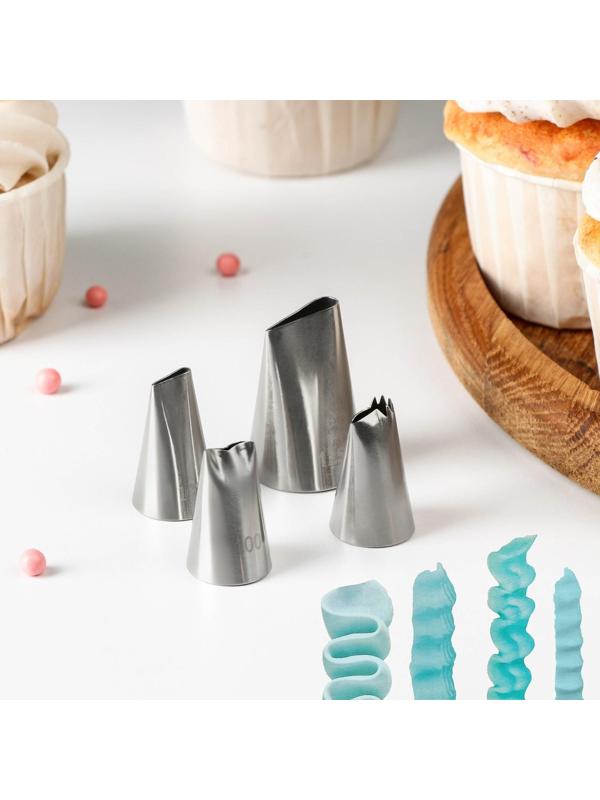 Набор кондитерски× насадок «Руфи», 4 шт, 1,8×3,5 см/ 2,5×3,8см