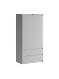 Шкаф 2х ств с ящиками Челси, 902х514х1796, Белый глянец/Белый