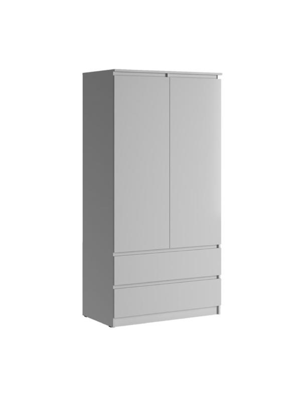 Шкаф 2х ств с ящиками Челси, 902х514х1796, Белый глянец/Белый