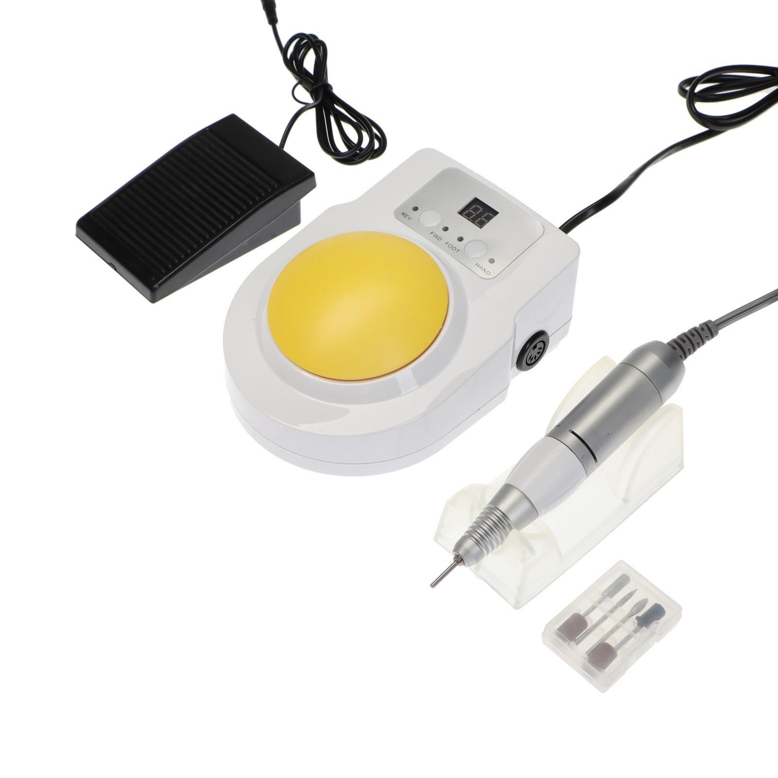Аппарат для маникюра и педикюра Irisk Alpha, 30 Вт, 35000 об/мин, 4 насадки, жёлтый