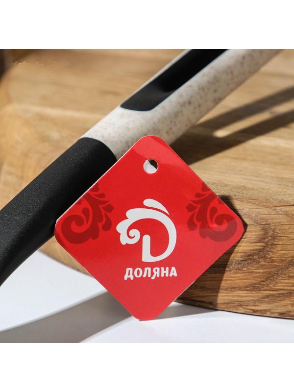 Лопатка Доляна Pronto, 35×9,5 см, цвет белый, чёрный