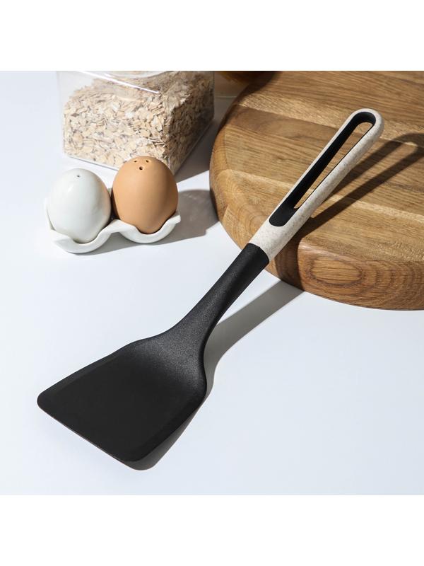 Лопатка Доляна Pronto, 35×9,5 см, цвет белый, чёрный