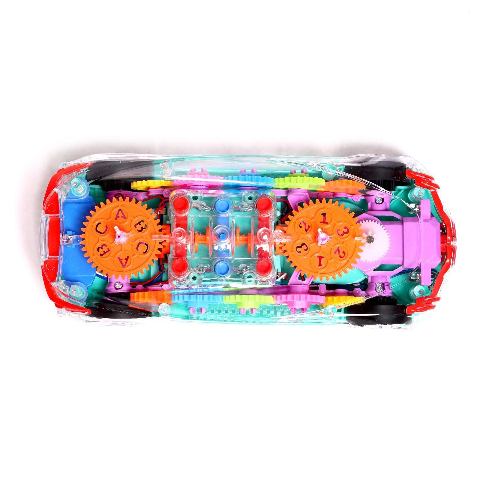 Машина «Шестерёнка», световые и звуковые эффекты, работает от батареек