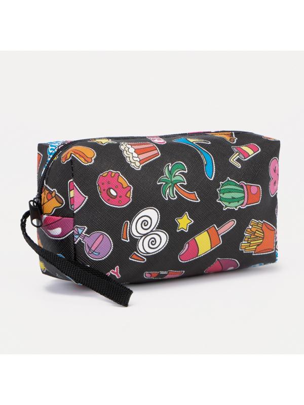 Косметичка на молнии, цвет чёрный