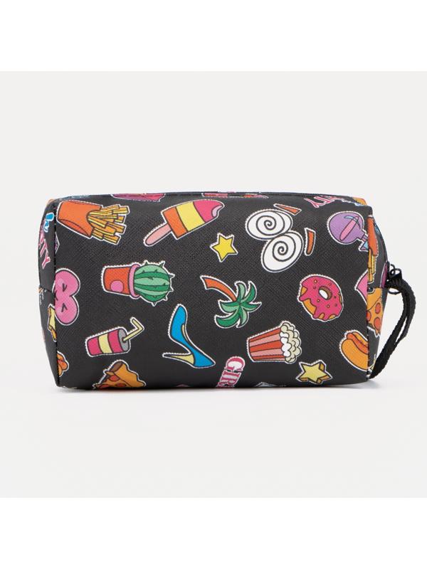 Косметичка на молнии, цвет чёрный