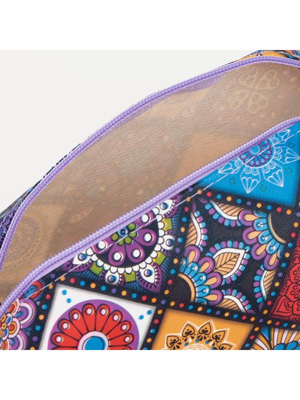 Косметичка на молнии, цвет сиреневый/разноцветный