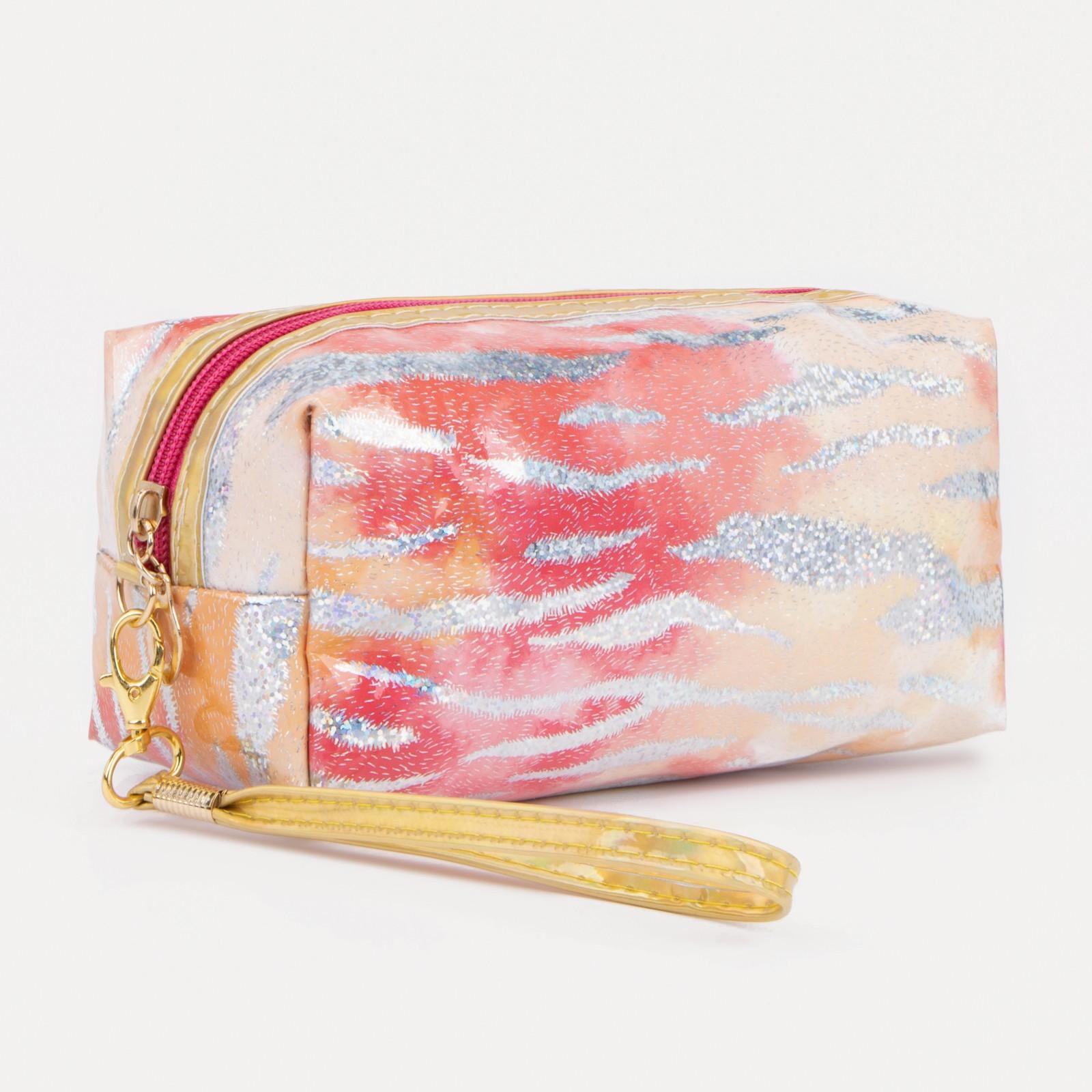 Косметичка на молнии, цвет красный