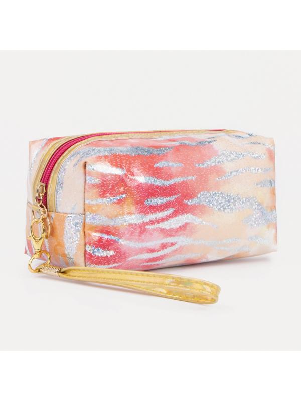 Косметичка на молнии, цвет красный