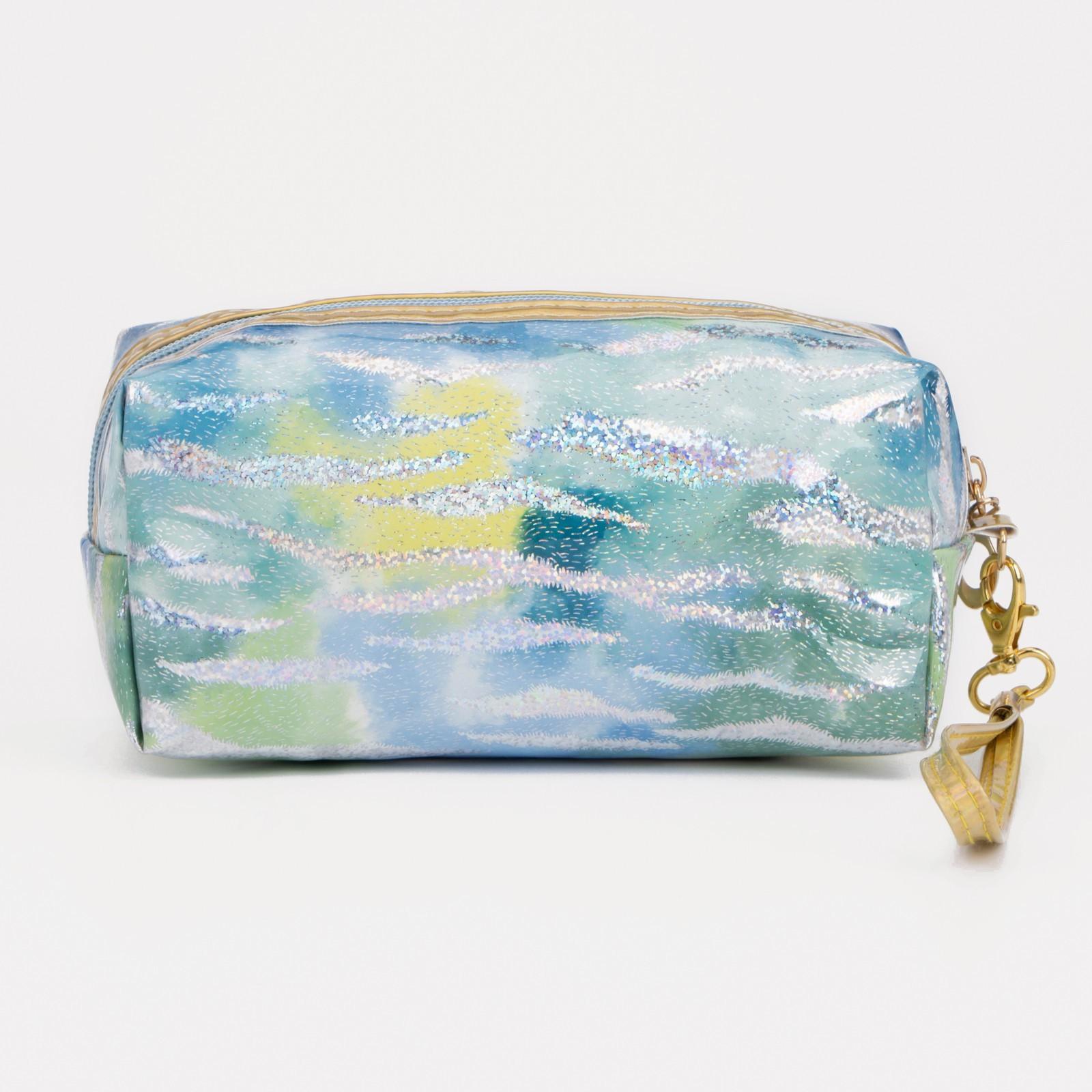 Косметичка на молнии, цвет голубой