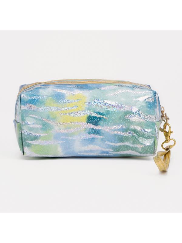 Косметичка на молнии, цвет голубой