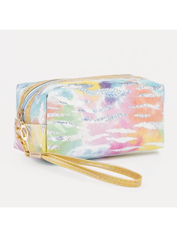 Косметичка на молнии, цвет разноцветный
