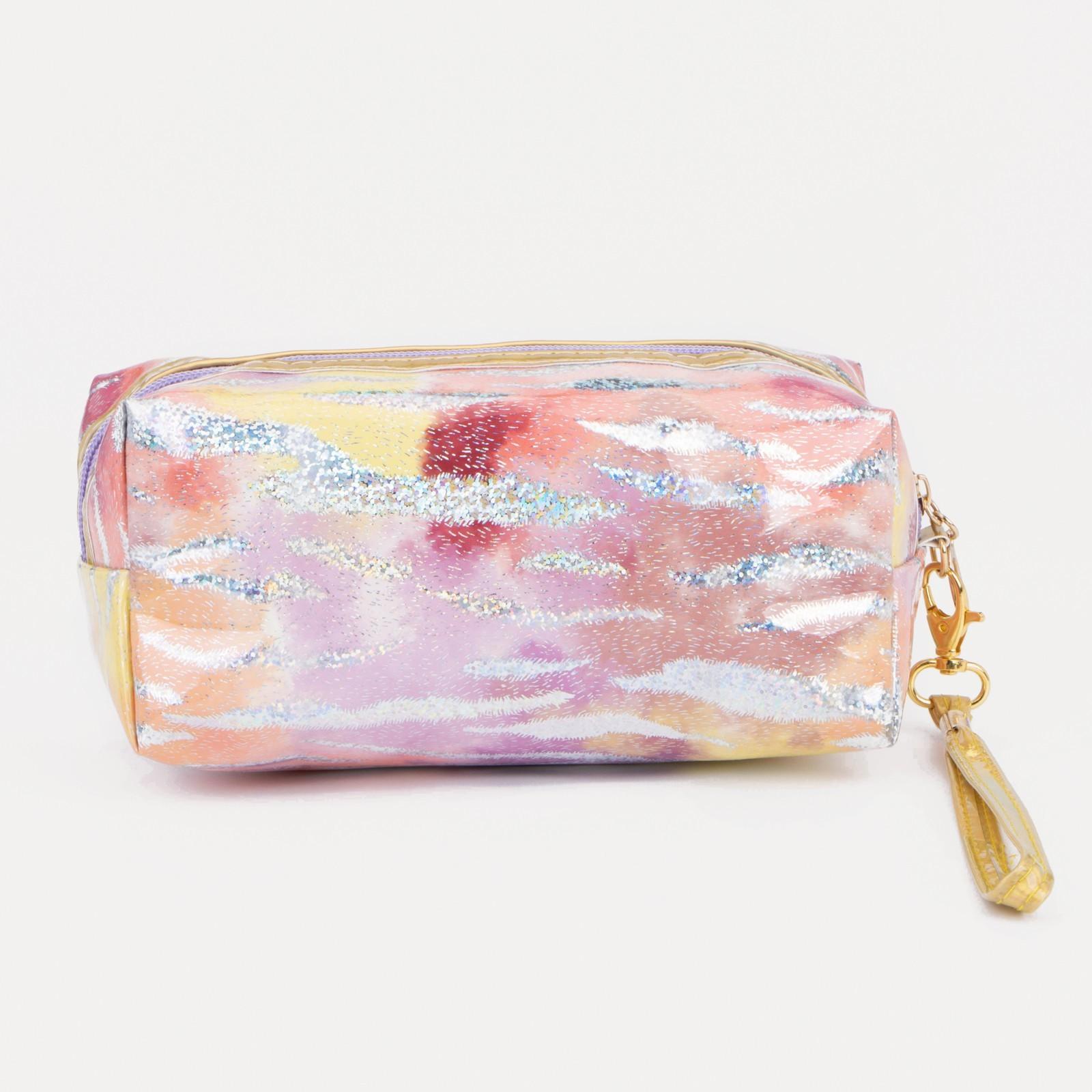 Косметичка на молнии, цвет сиреневый