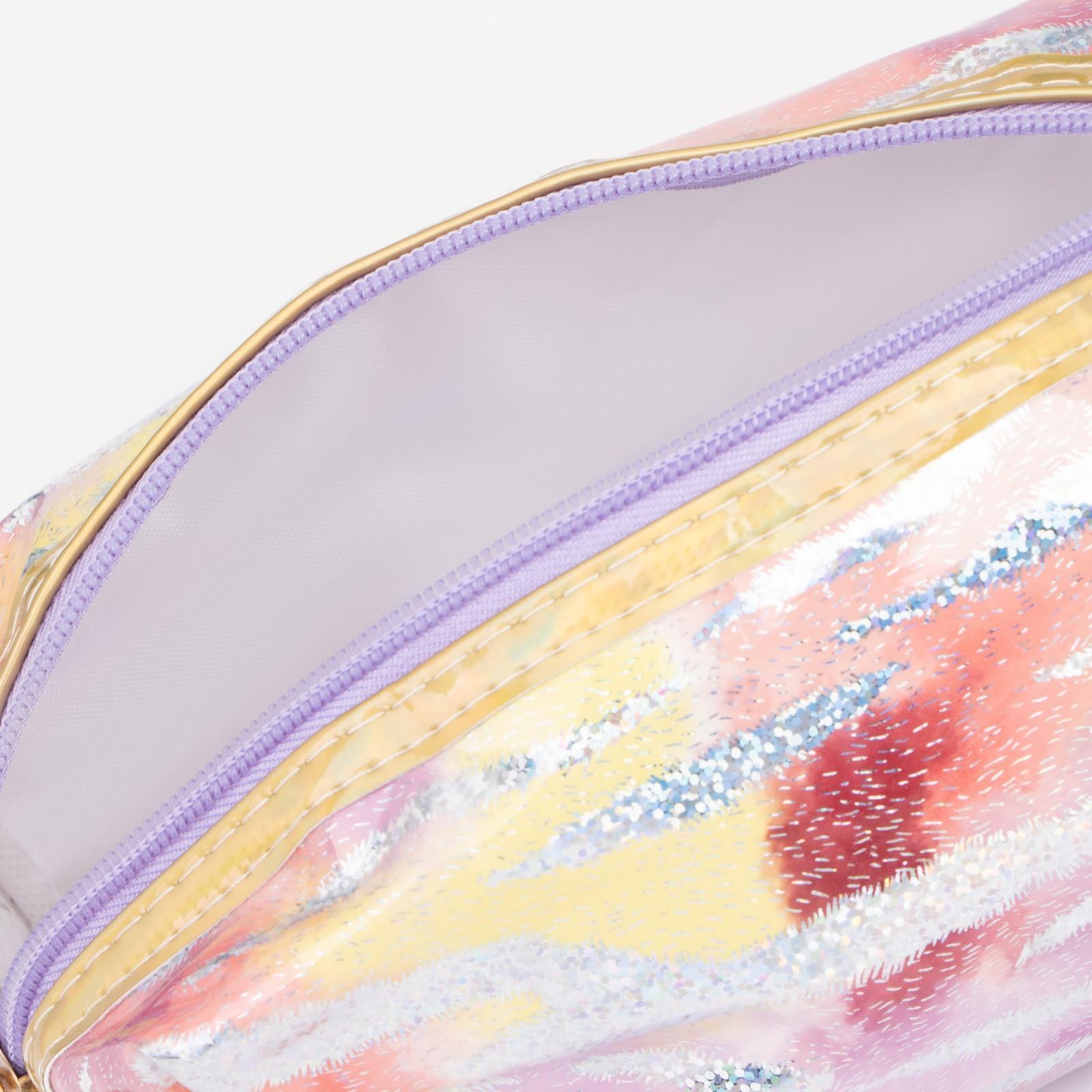 Косметичка на молнии, цвет сиреневый