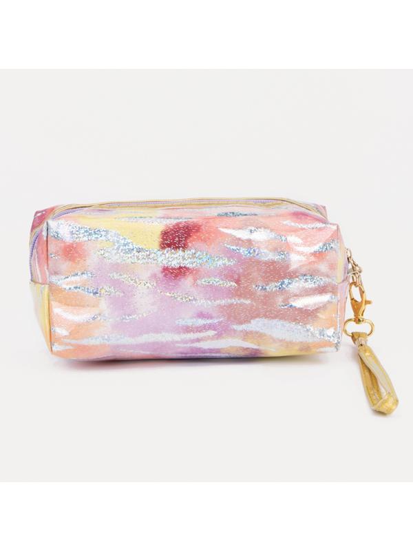 Косметичка на молнии, цвет сиреневый