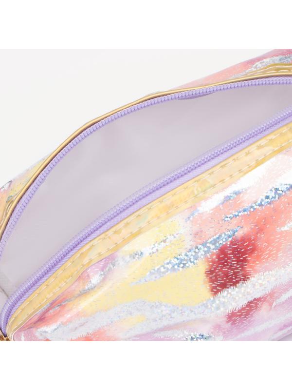 Косметичка на молнии, цвет сиреневый