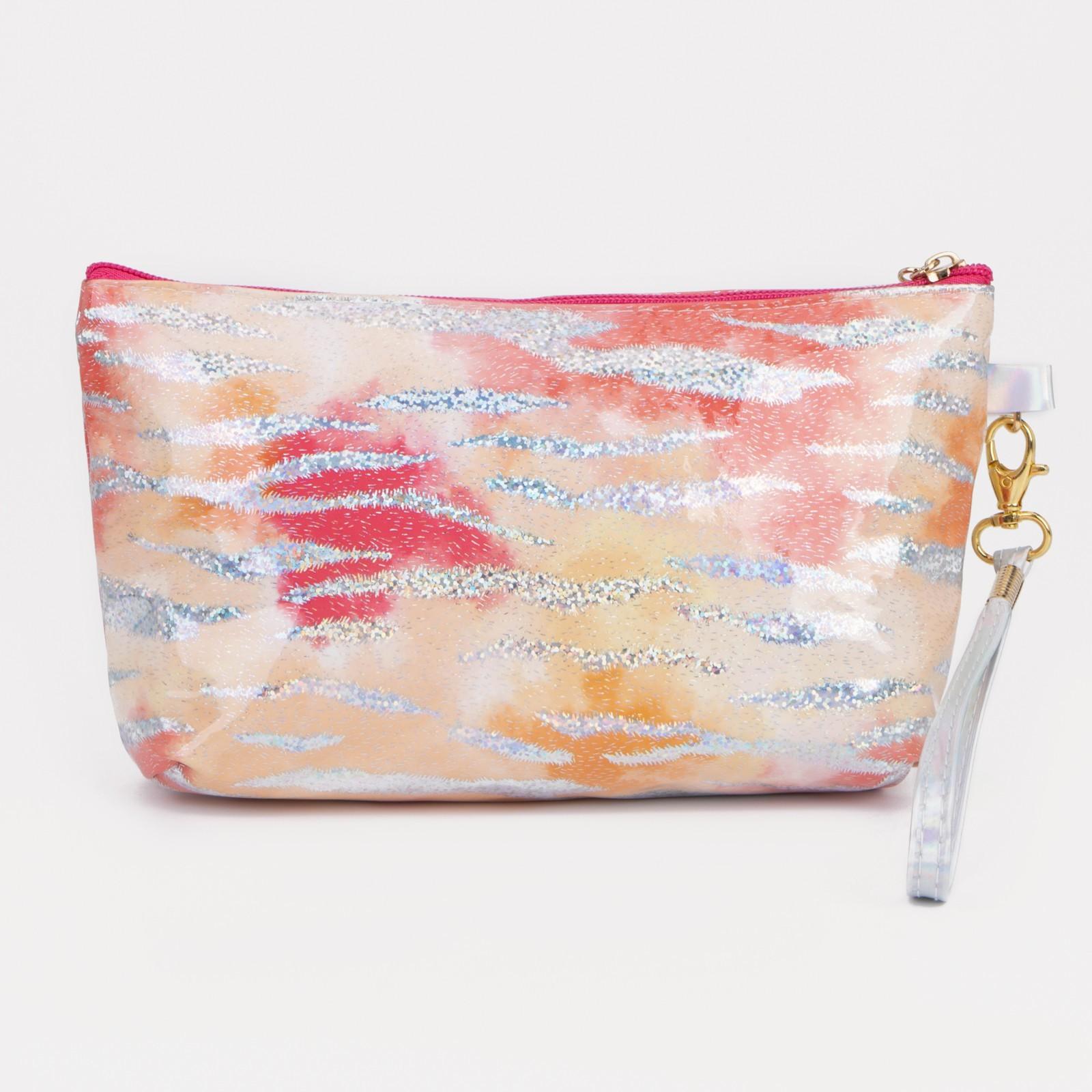 Косметичка на молнии, цвет красный