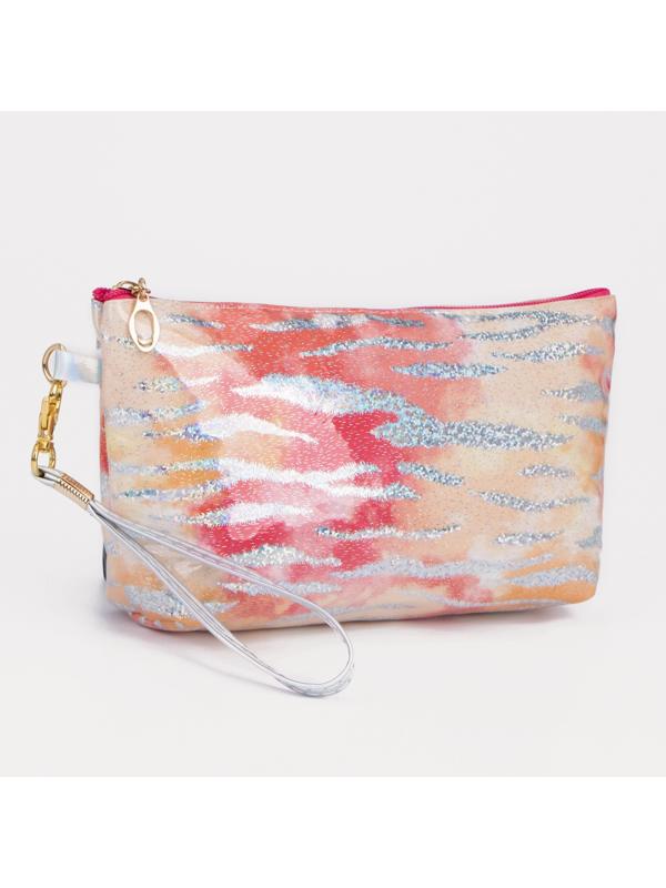 Косметичка на молнии, цвет красный