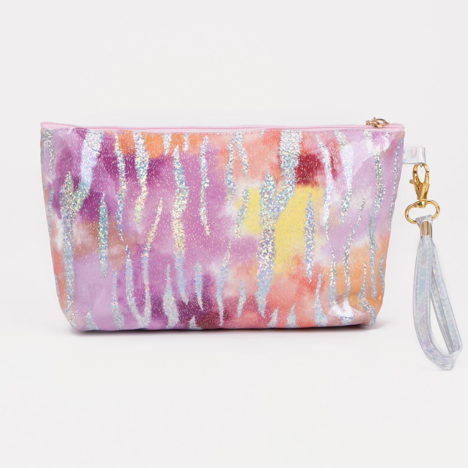 Косметичка на молнии, цвет сиреневый