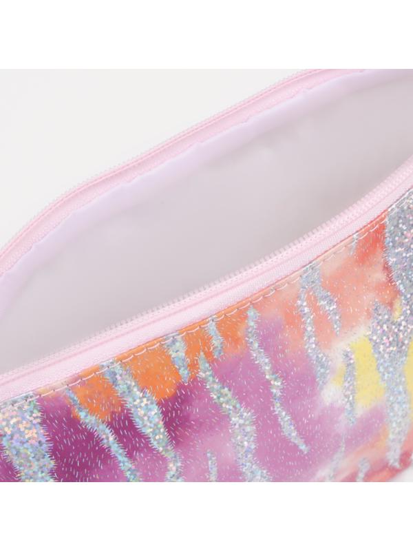 Косметичка на молнии, цвет сиреневый