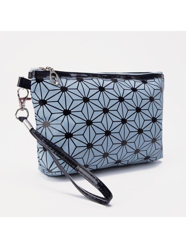 Косметичка на молнии, цвет голубой