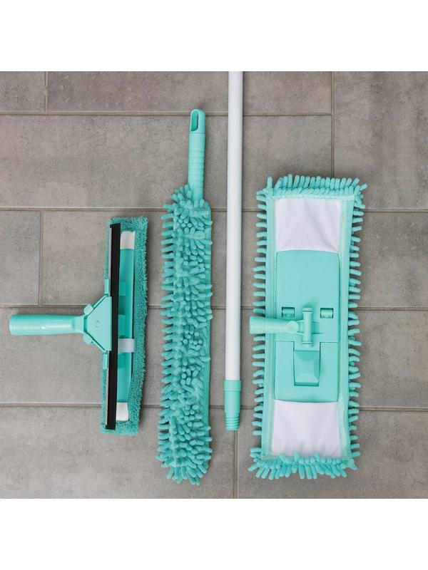 Комплект для уборки Raccoon «Универсальный», 4 предмета: окномойка, швабра, щётка для пыли и черенок
