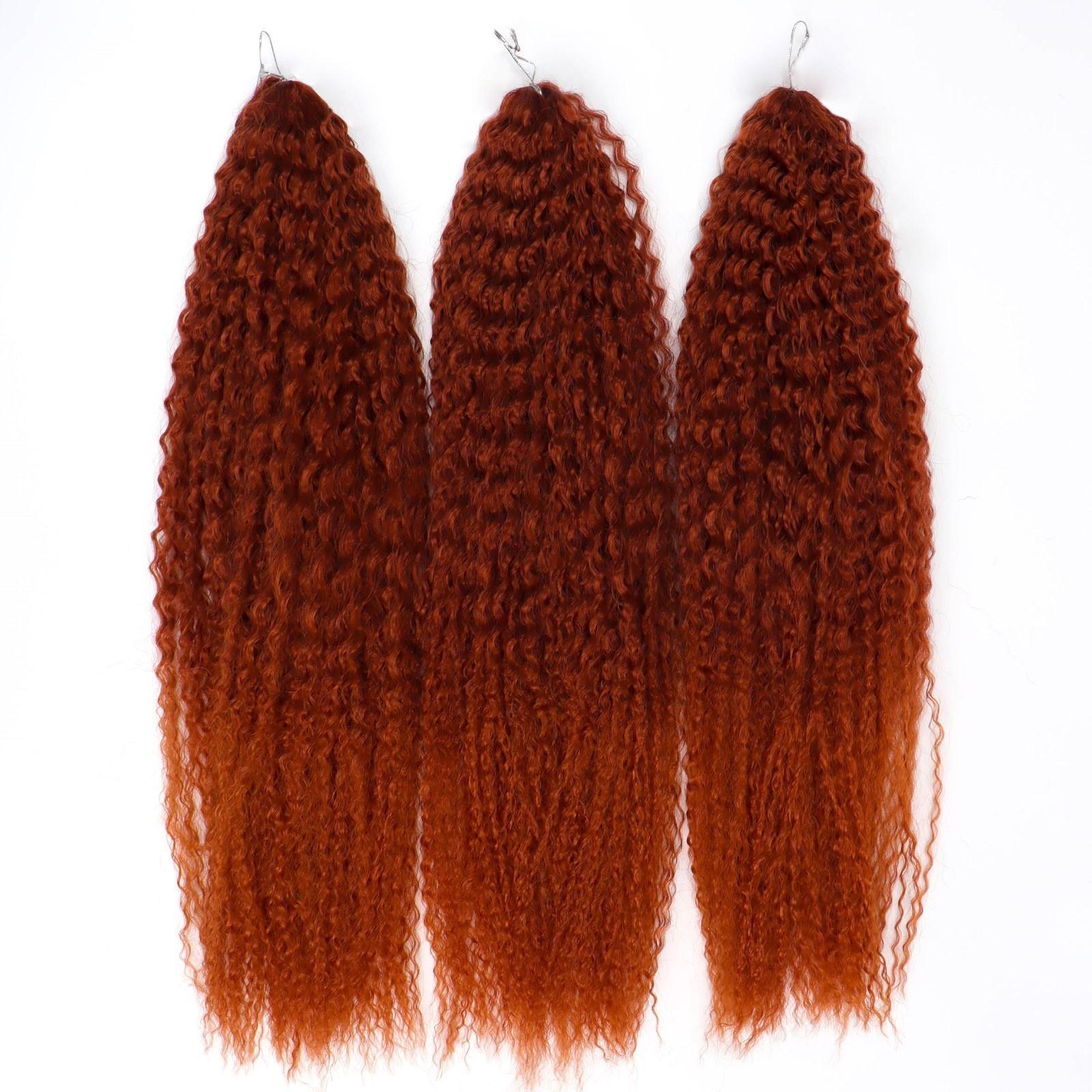 САМБА Афролоконы, 60 см, 270 гр, цвет бордовый/тёмно-рыжий HKB350А (Бразилька)